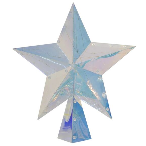 Light Up LED Iridescent 3D Twinkling Star Christmas Tree Topper 12" Multi Lit - Picture 7 of 15